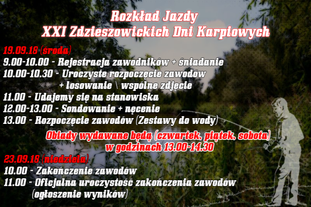 Rozkład jazdy XXI Zdzieszowickich Dni Karpiowych
