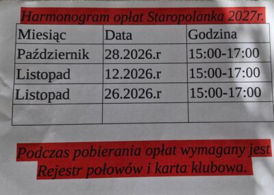 Harmonogram opłat Staropolanka 2027